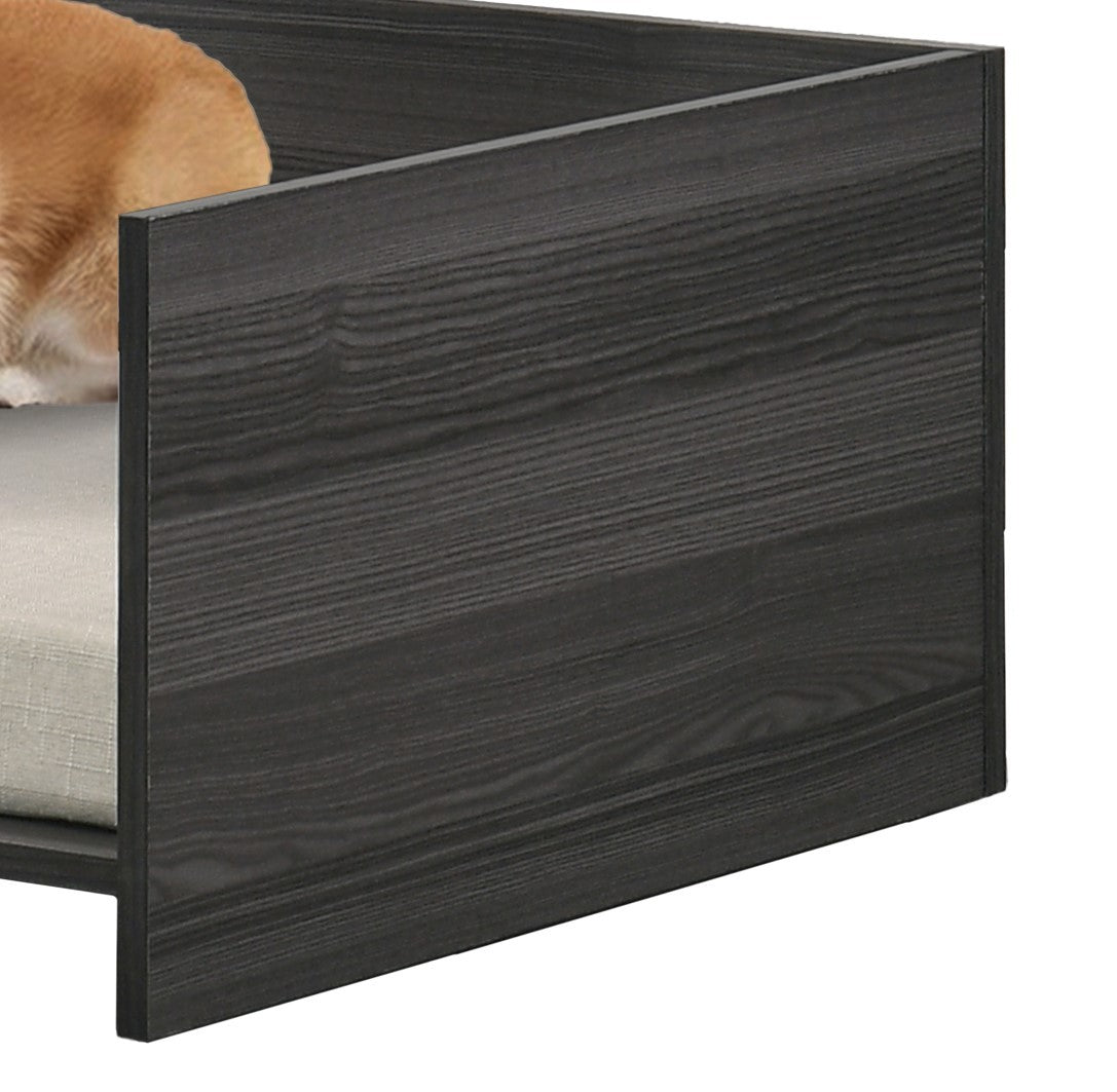 Esme 47" Storage Pet Bed – Ash Gray Lounge with Cushion & Side Compartment - JUSTLIVE NESTJUSTLIVE NEST