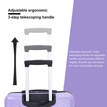 Jetera 3 - Piece Luggage Set – Light Purple PC+ABS Suitcases with Spinner Wheels & Travel Hooks (20/24/28") - JUSTLIVE NESTJUSTLIVE NEST