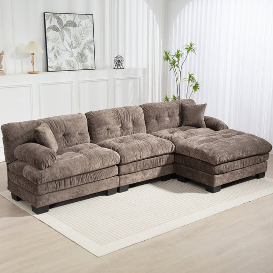 3-Seat Deep Lounge – Flexible Comfort Sofa with Relax Module (Gray)