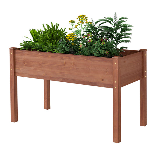 Lunra Planter – 48" Elevated Wood Garden Bed with Storage Shelf