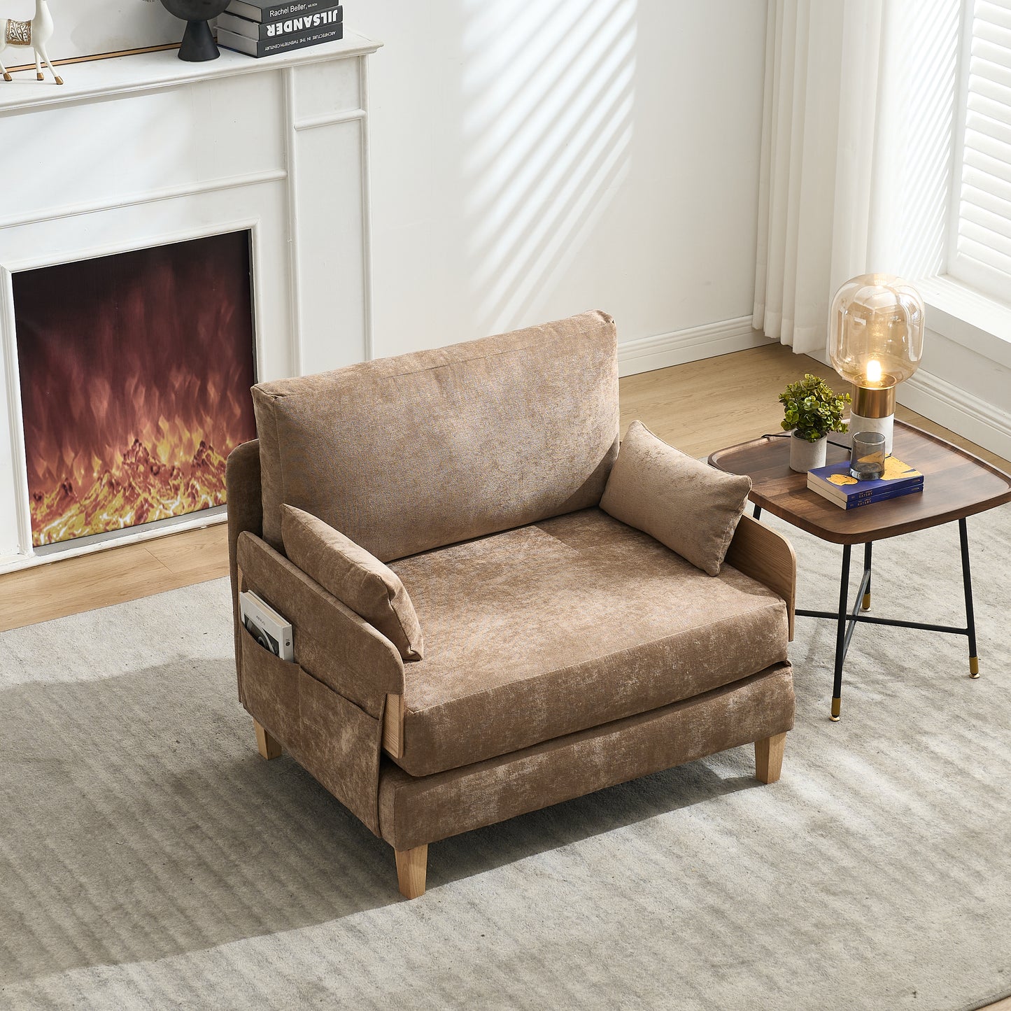 Zenvia Lounger – FoldaForm Structure, NestLayer Cushions, TrioRest Pillow Set