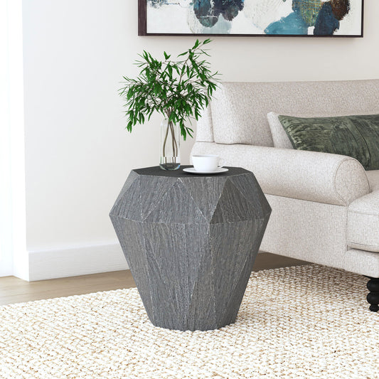 Pringle Side Table – Greywood OctaCut in Solid Mangowood