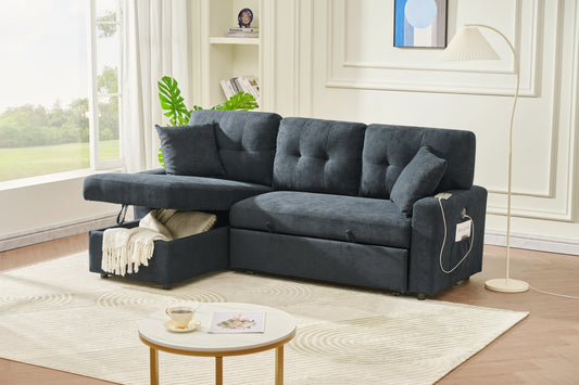 Comfort Sleeper – Convertible Lounge Sofa with Hidden Storage & Smart Relax Features