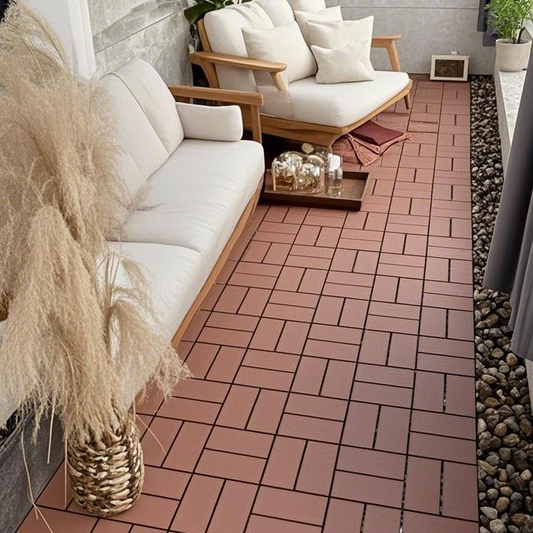 Vexa Deck Tiles – 12" Waterproof Plastic Tiles, Brown (44-Pack)