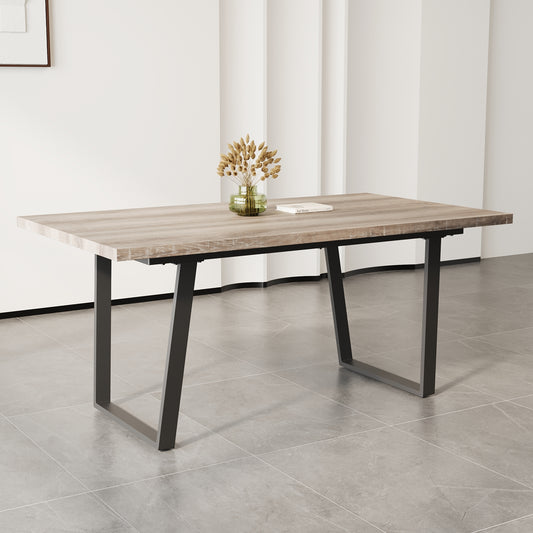 Modren 63'' Dining Table – Simple Rectangular MDF Tabletop for 6, Modern Fit