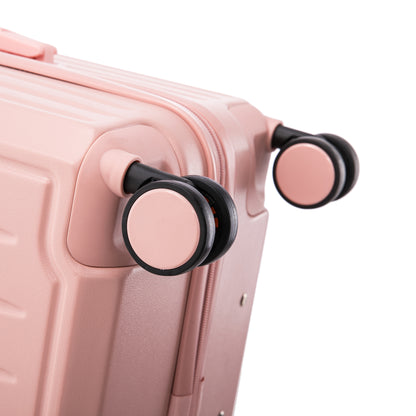 Jetera 3 - Piece ABS Travel Set – Pink 360° Spinner Suitcases with USB Port & Cup Holder (20/24/28") - JUSTLIVE NESTJUSTLIVE NEST