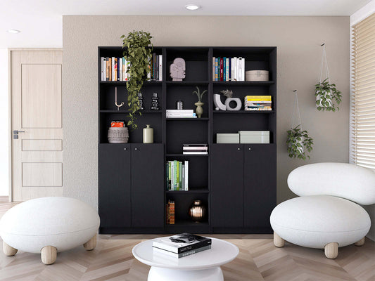Sophia Set – 3-Piece Bookcase Collection with Black Finish (Repeat)