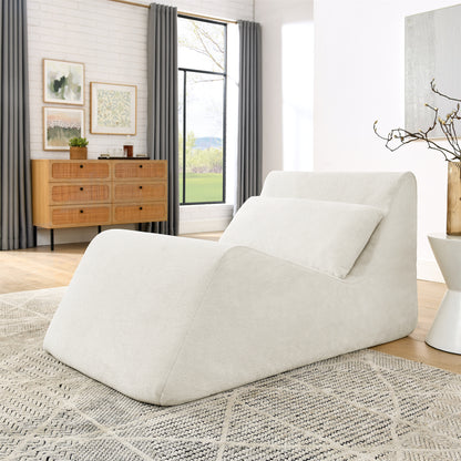 Ervix Lounge Chair – Memory Foam Bean Sofa with Ergonomic Fireside Design (Beige)
