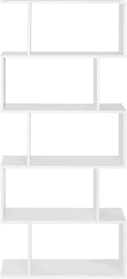 Vellin Slim Shelf – 5-Layer White Minimal Bookshelf for Compact Storage