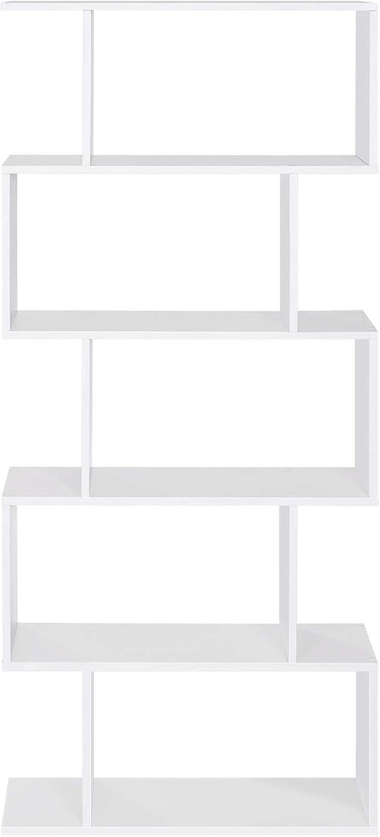 Vellin Slim Shelf – 5-Layer White Minimal Bookshelf for Compact Storage