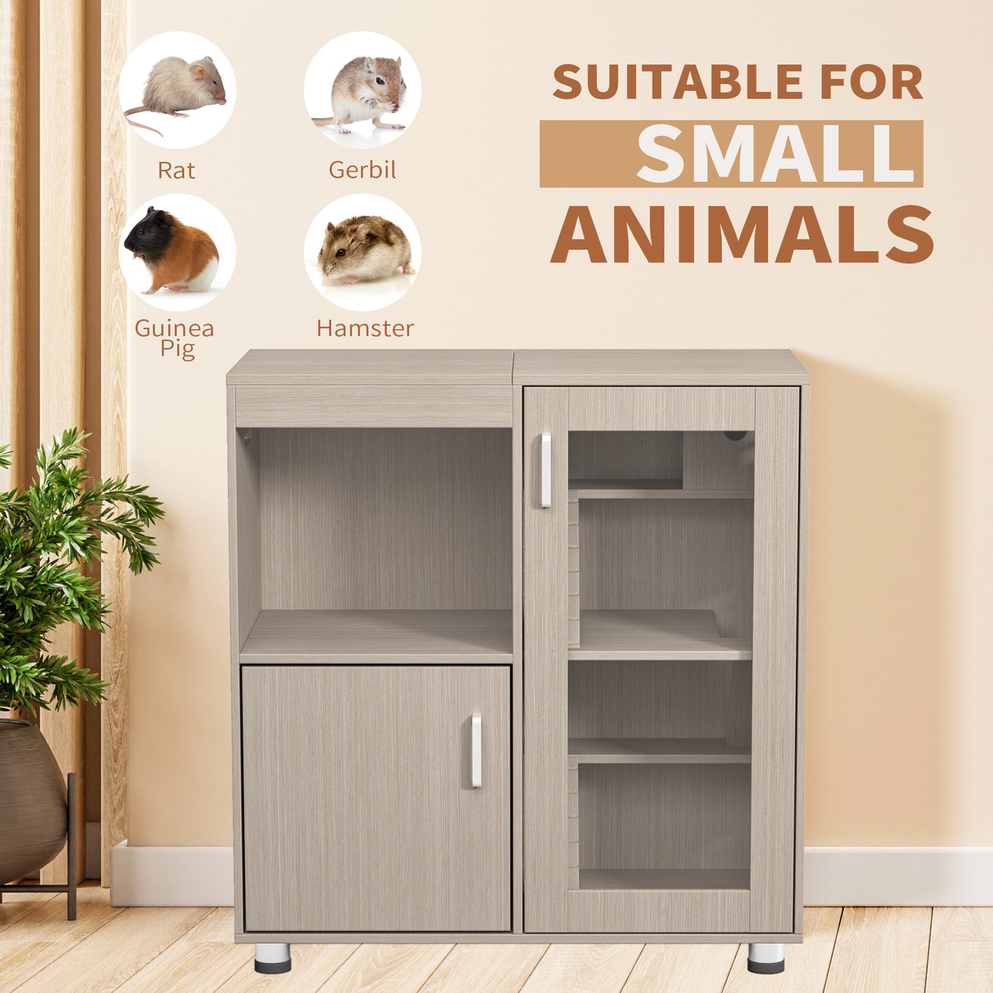 Teko 4 - Tier Habitat Cage – Wooden Hamster Enclosure with Acrylic Windows & Storage Base - JUSTLIVE NESTJUSTLIVE NEST