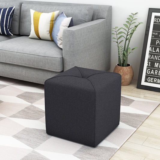 Tova Ottoman – Dark Charcoal Minimal Seat Block