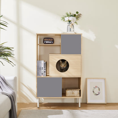 Nuvio Cat Bookcase Tower – Modern Tree - Shelf Combo with Storage & Climbing Platforms - JUSTLIVE NESTJUSTLIVE NEST