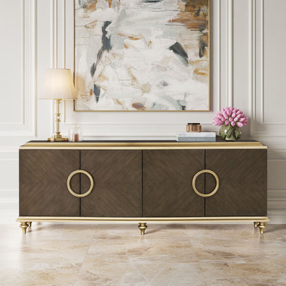 Ashtin Console – Brown Finish Accent Cabinet with Streamlined Look