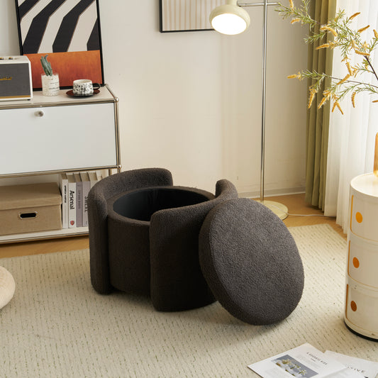 Vellura Ottoman – FogBouclé Wrap, HiddenNest Core