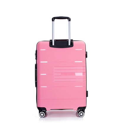 Jetera 3 - Piece PP Suitcase Set – Pink Polypropylene Hardshell with Double Spinner Wheels & TSA Lock - JUSTLIVE NESTJUSTLIVE NEST