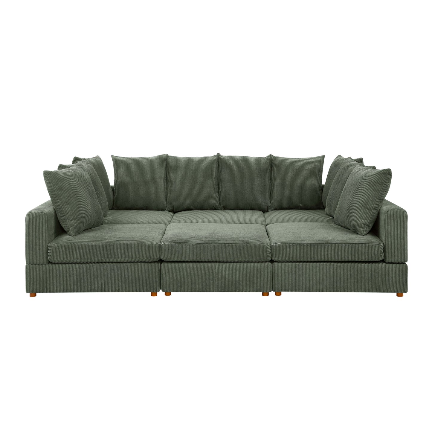 6-Piece Plush Ensemble – Soft Ribbed Lounge Set with Freeform Design