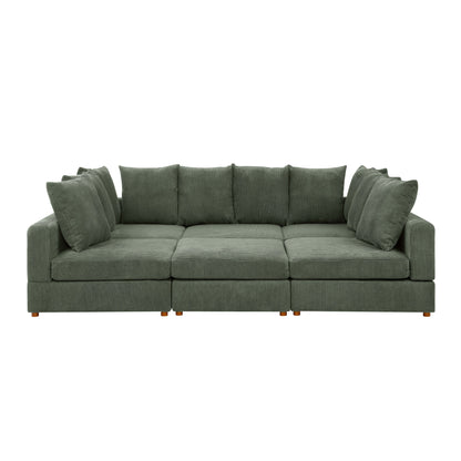 6-Piece Plush Ensemble – Soft Ribbed Lounge Set with Freeform Design