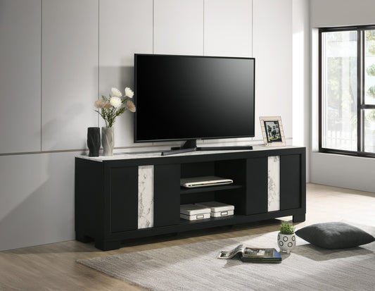 Drifton Console – Driftwood Finish TV Stand with Open Shelf