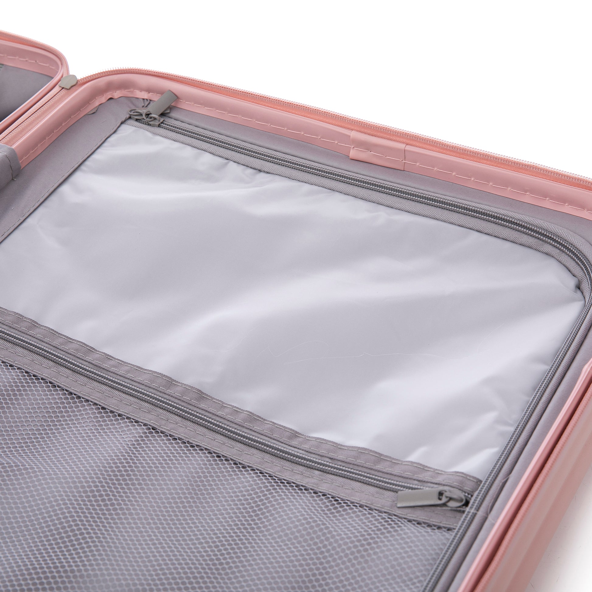 Jetera 3 - Piece Spinner Luggage Set – Pink ABS with USB Port, Cup & Phone Holder (20"/24"/28") - JUSTLIVE NESTJUSTLIVE NEST