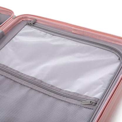 Jetera 3 - Piece Spinner Luggage Set – Pink ABS with USB Port, Cup & Phone Holder (20"/24"/28") - JUSTLIVE NESTJUSTLIVE NEST