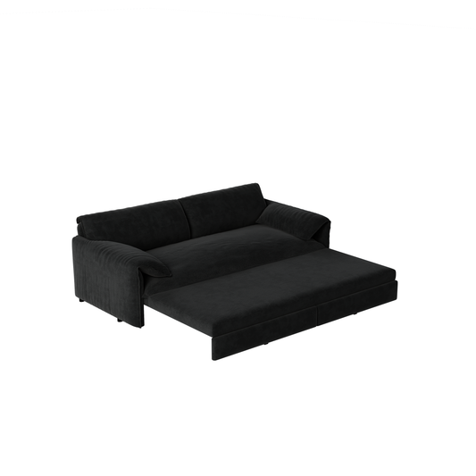 NestEdge ‘VeluNest” 66” Queen Sleeper – 3-in-1 Velvet Loveseat | Pull-Out Bed + Side Storage