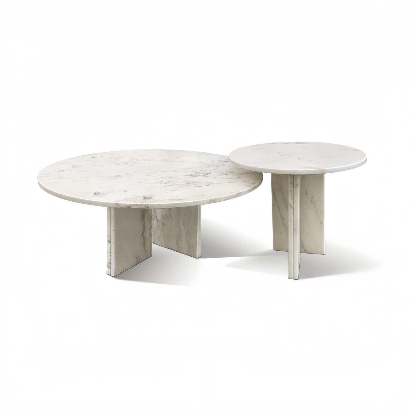 Valmira Marble Set – Snowwhite Stone Top with LuxeMetal Framing