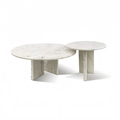 Valmira Marble Set – Snowwhite Stone Top with LuxeMetal Framing