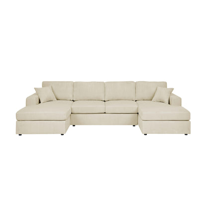 3-Piece Comfort Duo – Ribbed Luxe Seating Set with Extended Lounger Design