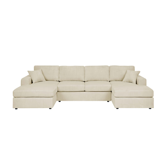 3-Piece Comfort Duo – Ribbed Luxe Seating Set with Extended Lounger Design