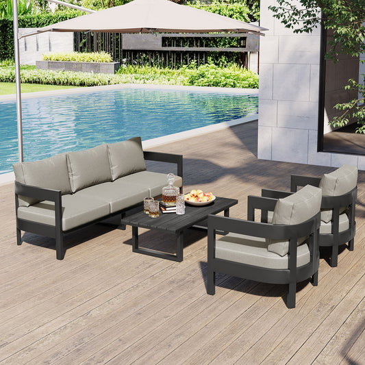 U_Style Luxe Comfort Set – Cushioned Outdoor Seating Group for Patios or Poolside