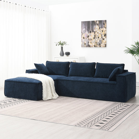 CozyNest™ Duo Sectional – 111" L-Shaped Chenille Comfort Sofa, Modular Living Room Essential