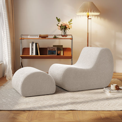 Arvion Duo – LuxeArc Chair with Cloudcore Ottoman