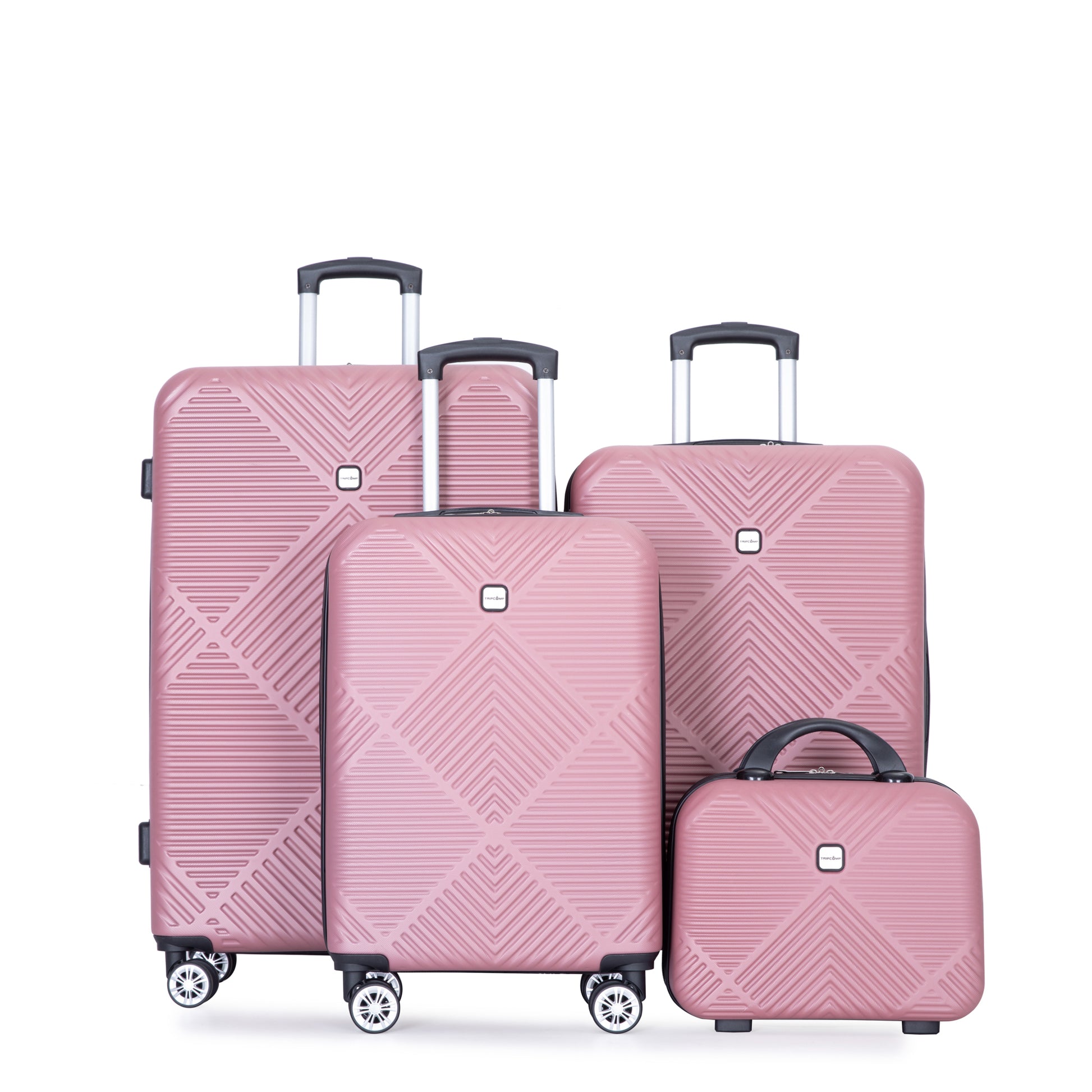 Jetera 4 - Piece ABS Luggage Set – Pink Lightweight Suitcases with Spinner Wheels & Makeup Box (14/20/24/28") - JUSTLIVE NESTJUSTLIVE NEST