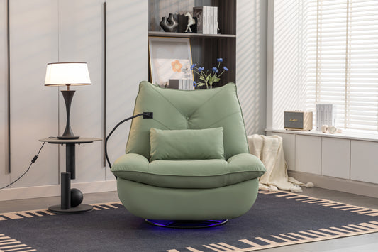 Aureon Atmos Recliner – 270° Swivel Glider with USB Port & Mood Lamp for Bedroom or Nursery