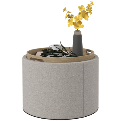 Rovi Traybench – Flip-Top Storage Ottoman Coffee Table in Gray