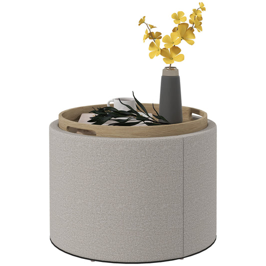 Rovi Traybench – Flip-Top Storage Ottoman Coffee Table in Gray