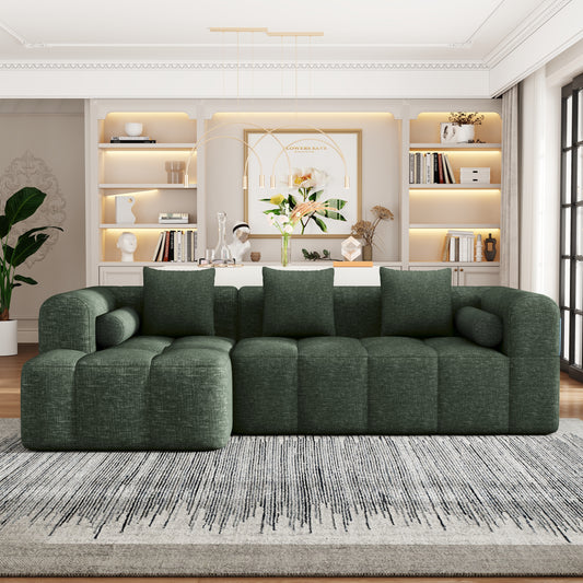 101' Deep Comfort Lounge – Plush Modular Seating with Handy Side Storage (Green)