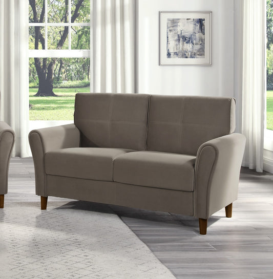 Velmira™ Brown Velvet Loveseat – Plush Tufted 2-Seater with Solid Wood Frame for Modern Living