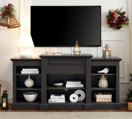 Stravion XL Console – 65.75" Grey TV Stand with Large Storage Cabinet