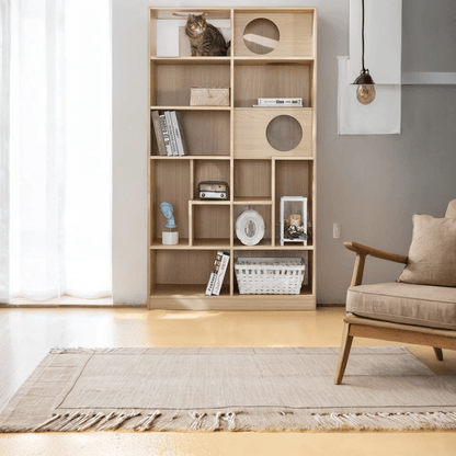 Nuvio Cat Tree Bookcase – Furniture - Style Cat Tower with Shelves & Climbing Platforms - JUSTLIVE NESTJUSTLIVE NEST