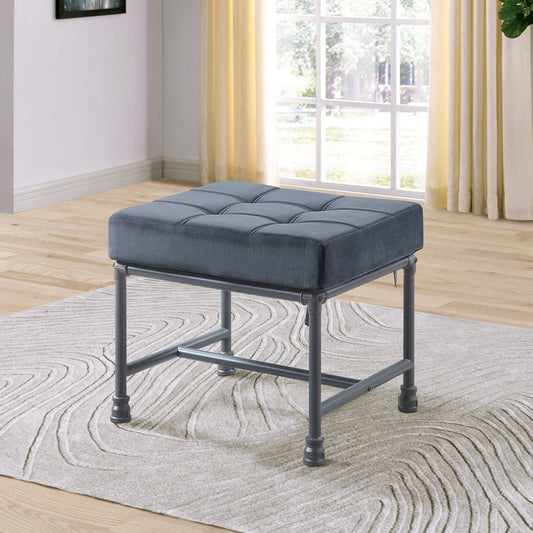 Rovina Ottoman – Two-Tone Gray Rectangle Seat Block