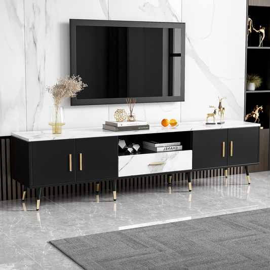Midvyn XL Console – 71" TV Stand with 2 Cabinets & Open Compartments