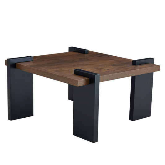 Naro Coffee Table – Compact Walnut MDF in 31.5" Square Minimal Design