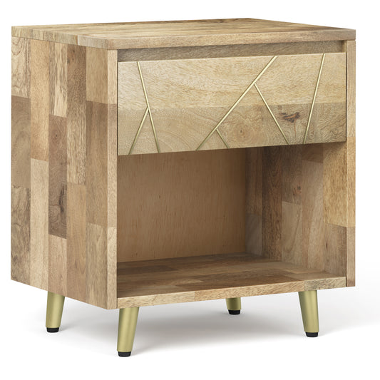 Jagra Stand – Natural-Finish Bedside Table with Compact Frame