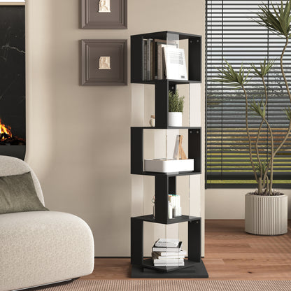 Revolta Bookshelf – 5-Tier Rotating Rack with Clear Panels