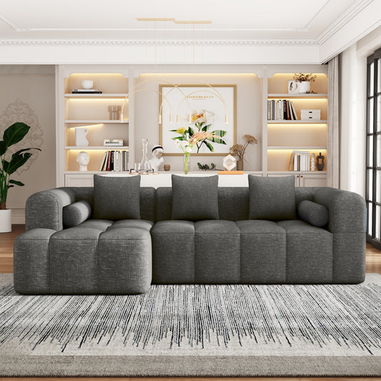101' Deep Comfort Lounge – Plush Modular Seating with Handy Side Storage (Grey)