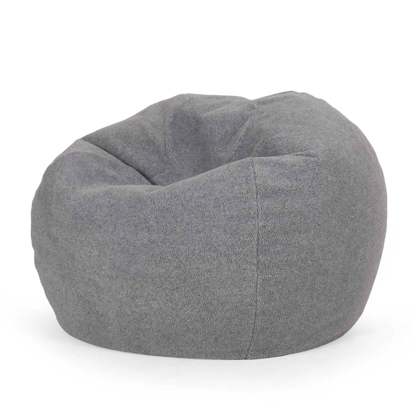 Kavel Rounded Bean Chair – 3-Foot Beanbag in Soft Gray Cover (Color Variant)