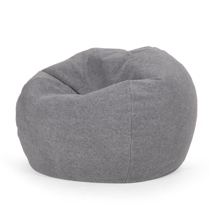 Kavel Rounded Bean Chair – 3-Foot Beanbag in Soft Gray Cover (Color Variant)