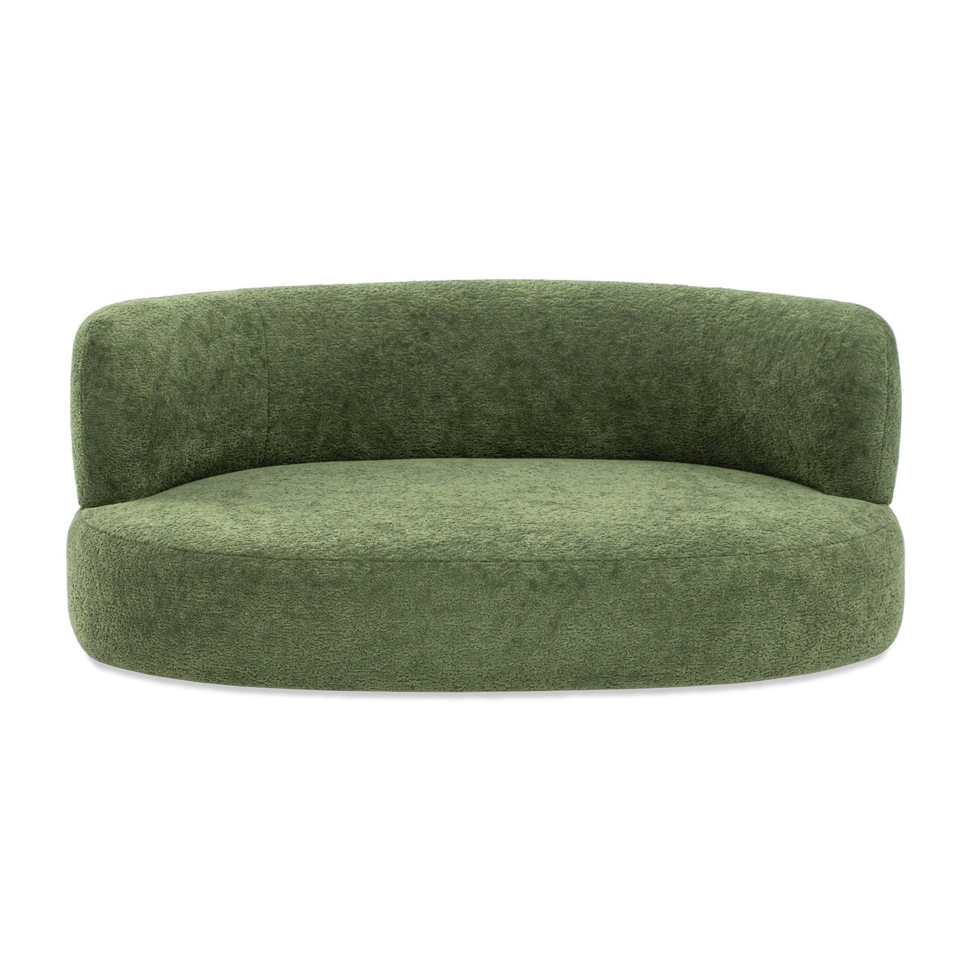 Shep 36" Curved Dog Sofa – Moss Green Fleece Lounge for Medium - Sized Pets - JUSTLIVE NESTJUSTLIVE NEST